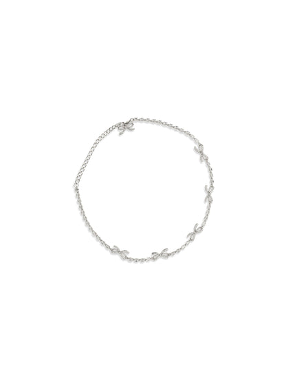 SELF-PORTRAIT OS crystal bow necklace