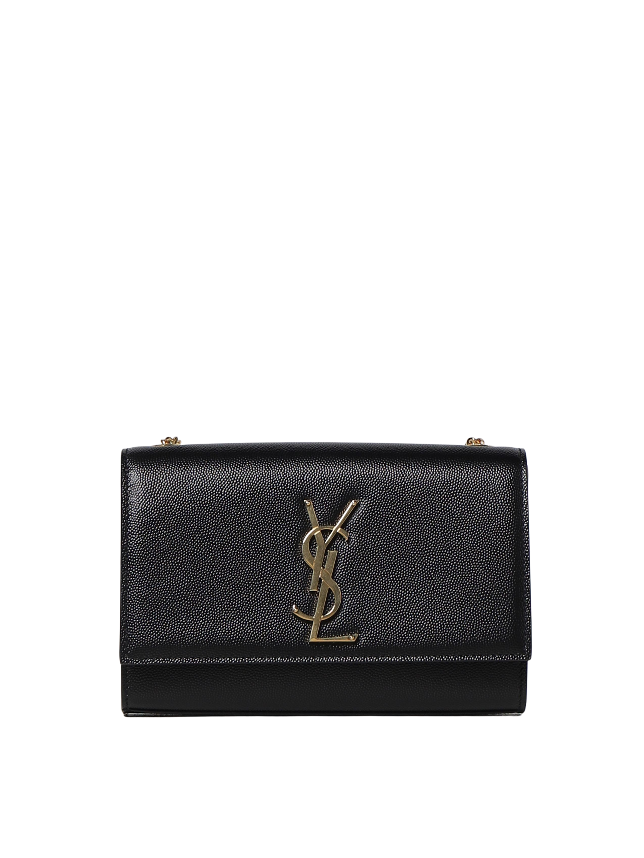 Monogram Small Kate Black Leather Shoulder Bag