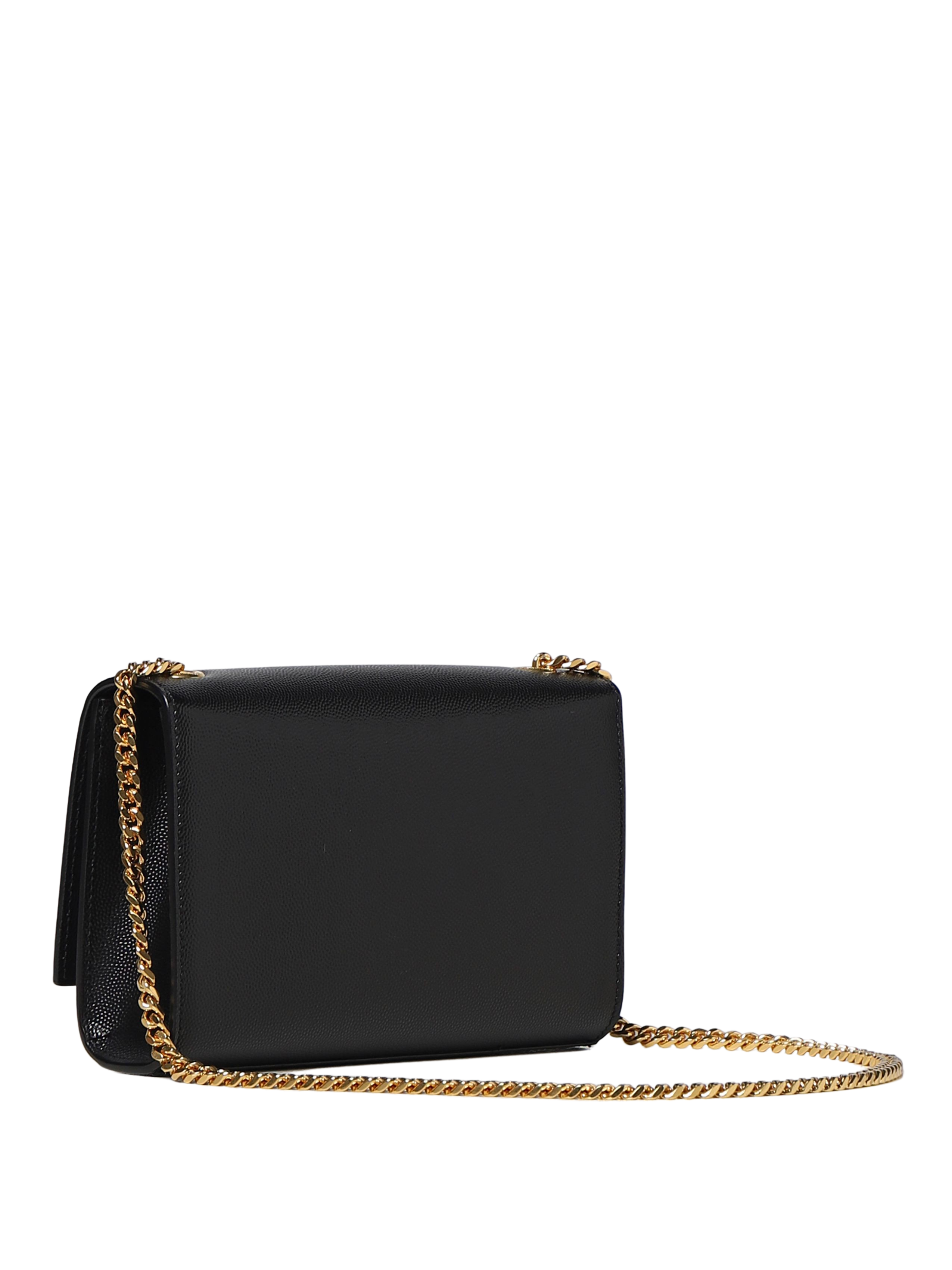 Monogram Small Kate Black Leather Shoulder Bag