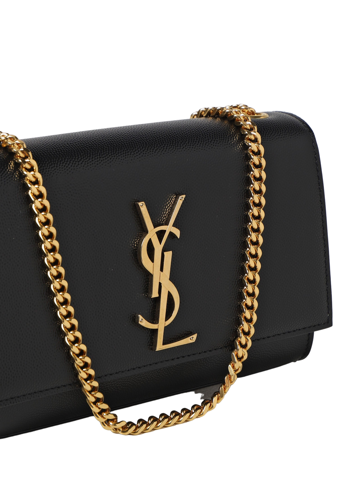 Monogram Small Kate Black Leather Shoulder Bag