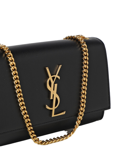 Monogram Small Kate Black Leather Shoulder Bag