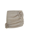 draped floral mini skirt
