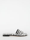 zebra-print flat sandals