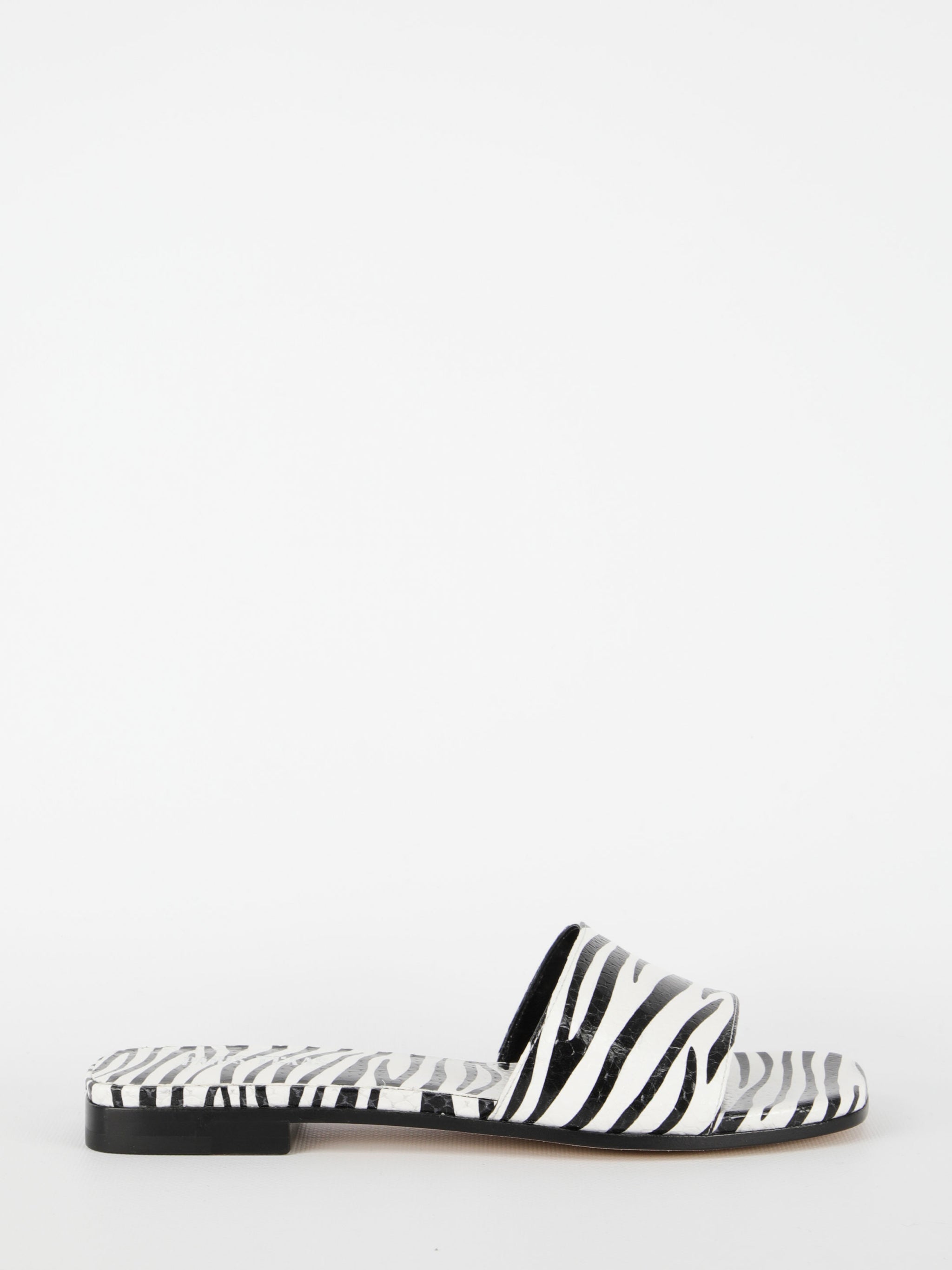 zebra-print flat sandals
