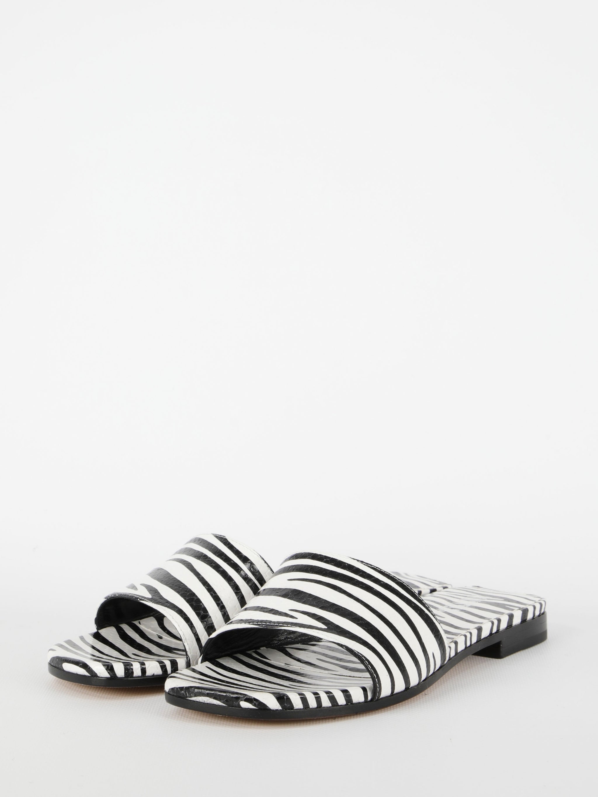 zebra-print flat sandals