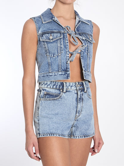 ALEXANDER WANG S cropped vest with bows and crystals