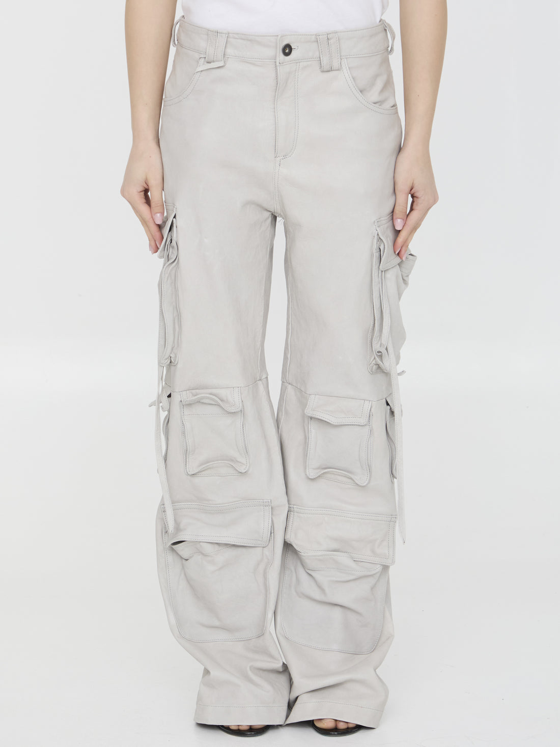 SALVATORE SANTORO 38 leather cargo pants