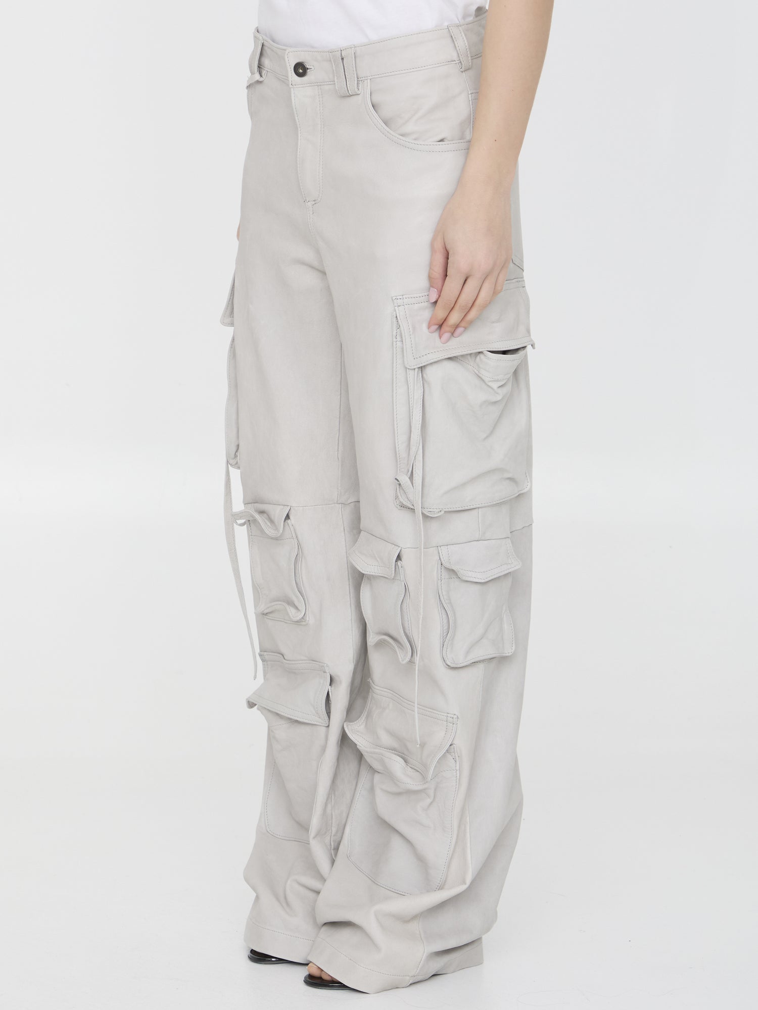 SALVATORE SANTORO 38 leather cargo pants