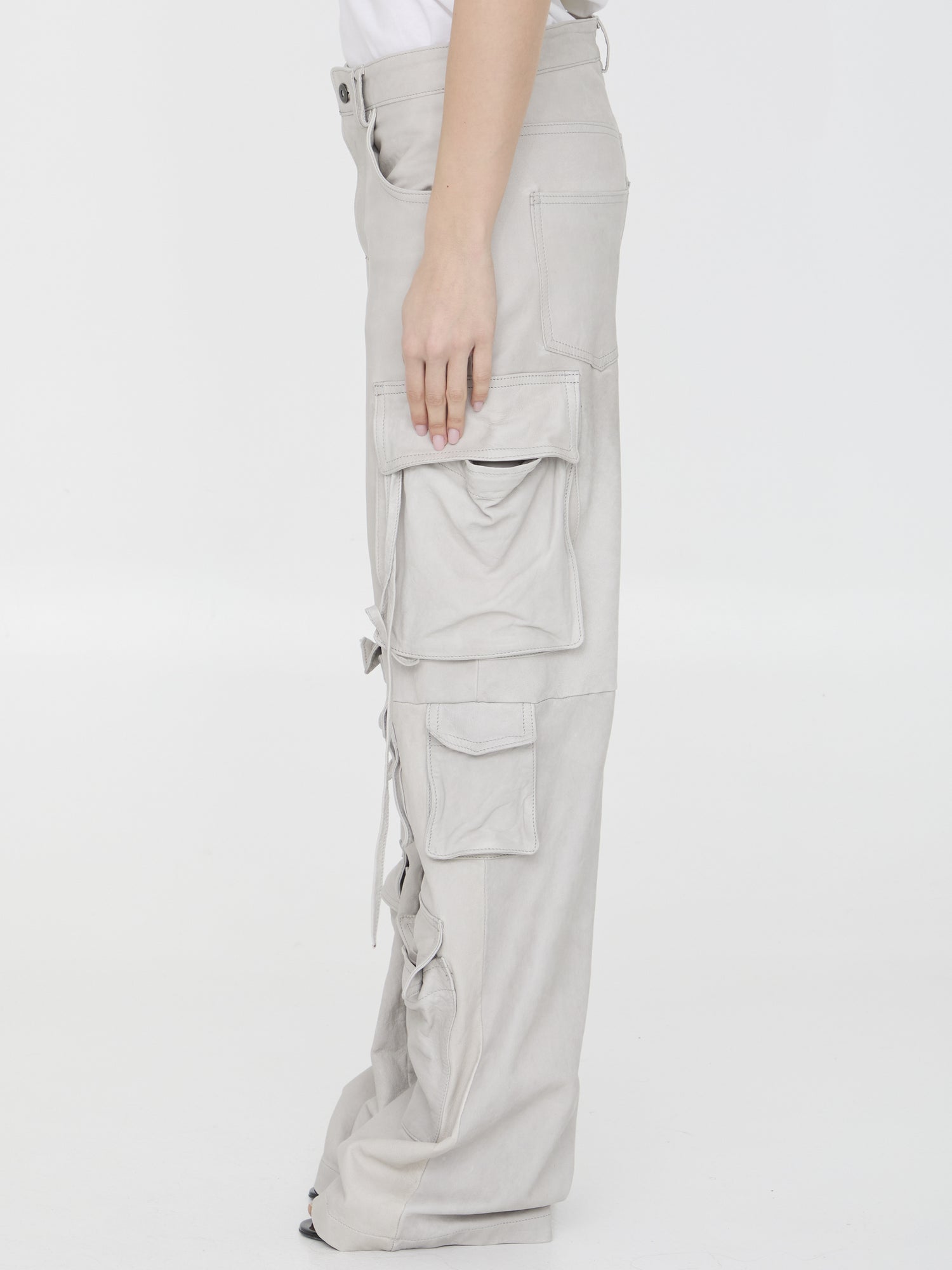 SALVATORE SANTORO 38 leather cargo pants