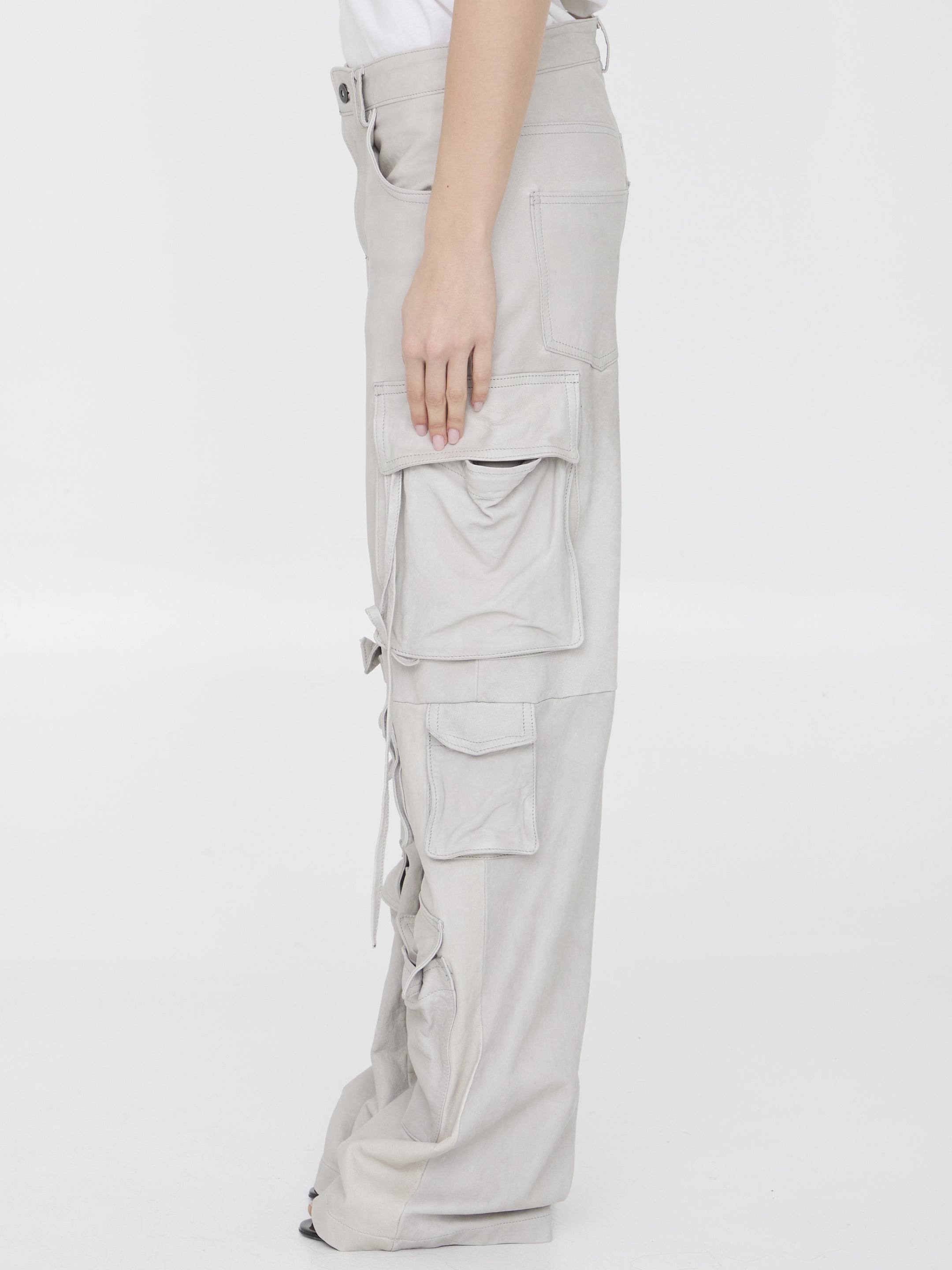 SALVATORE SANTORO 38 leather cargo pants