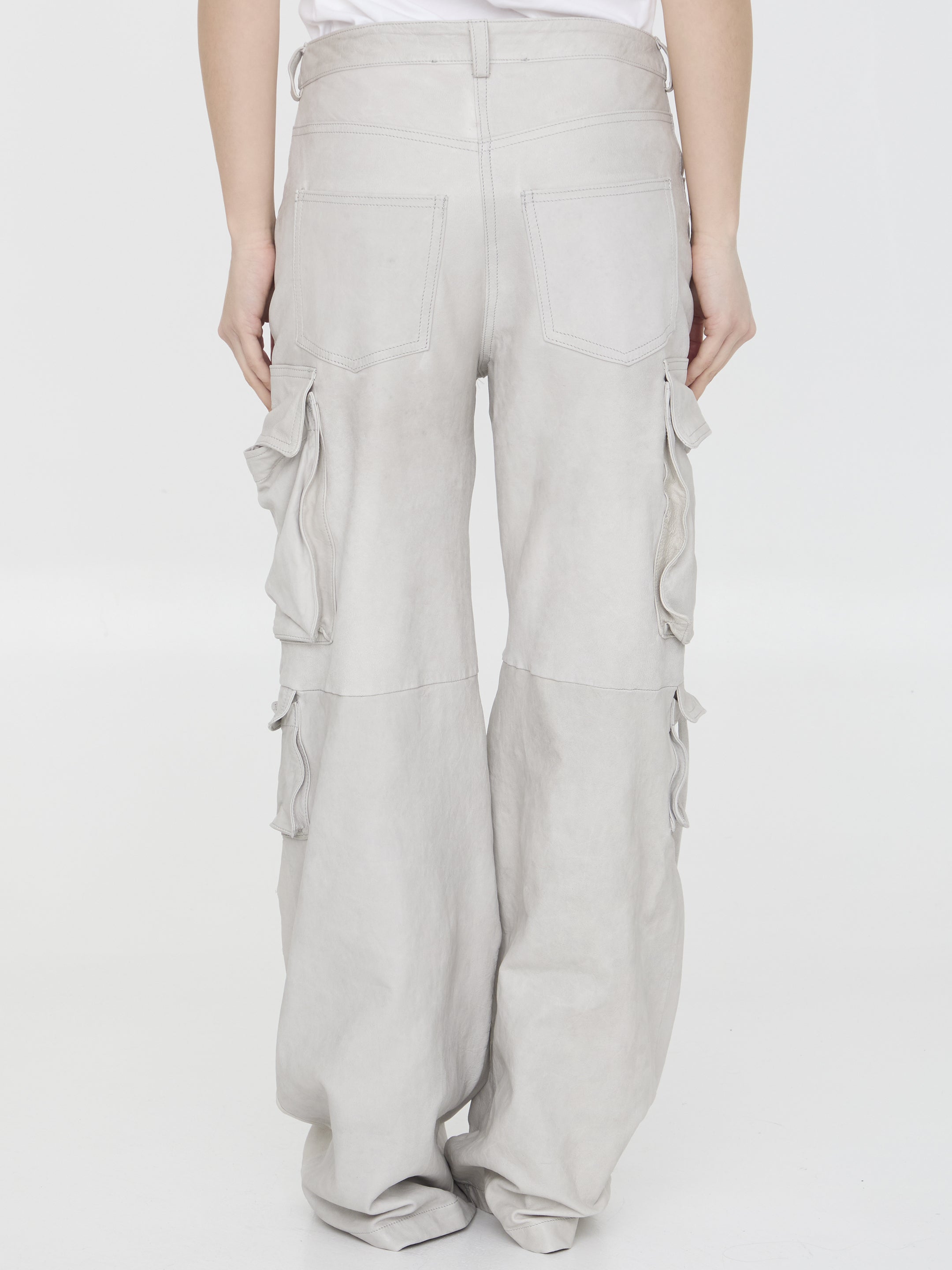 SALVATORE SANTORO 38 leather cargo pants