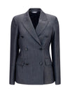double-breasted wool blazer