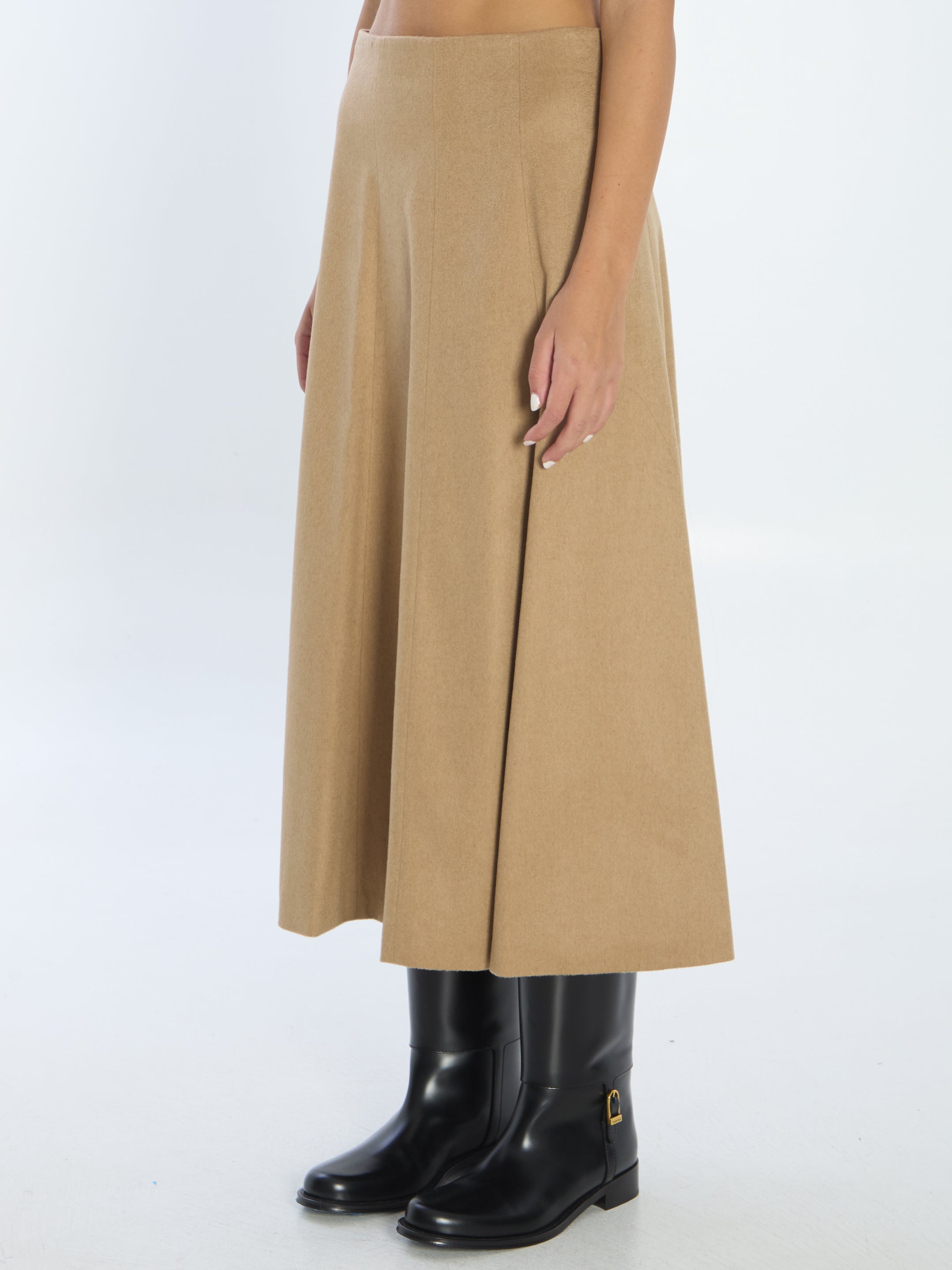 MAX MARA 40 flared skirt in camel