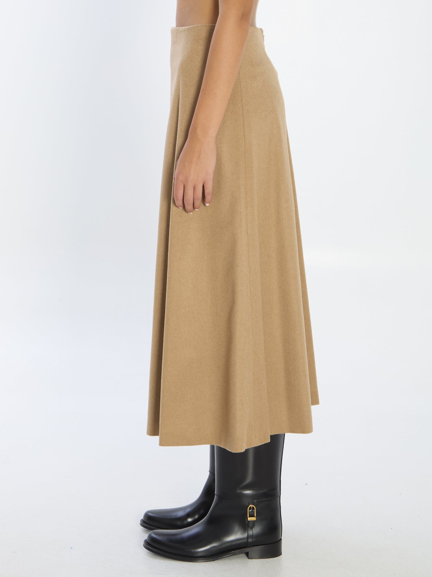 MAX MARA 40 flared skirt in camel