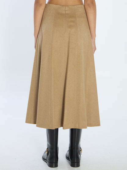 MAX MARA 40 flared skirt in camel