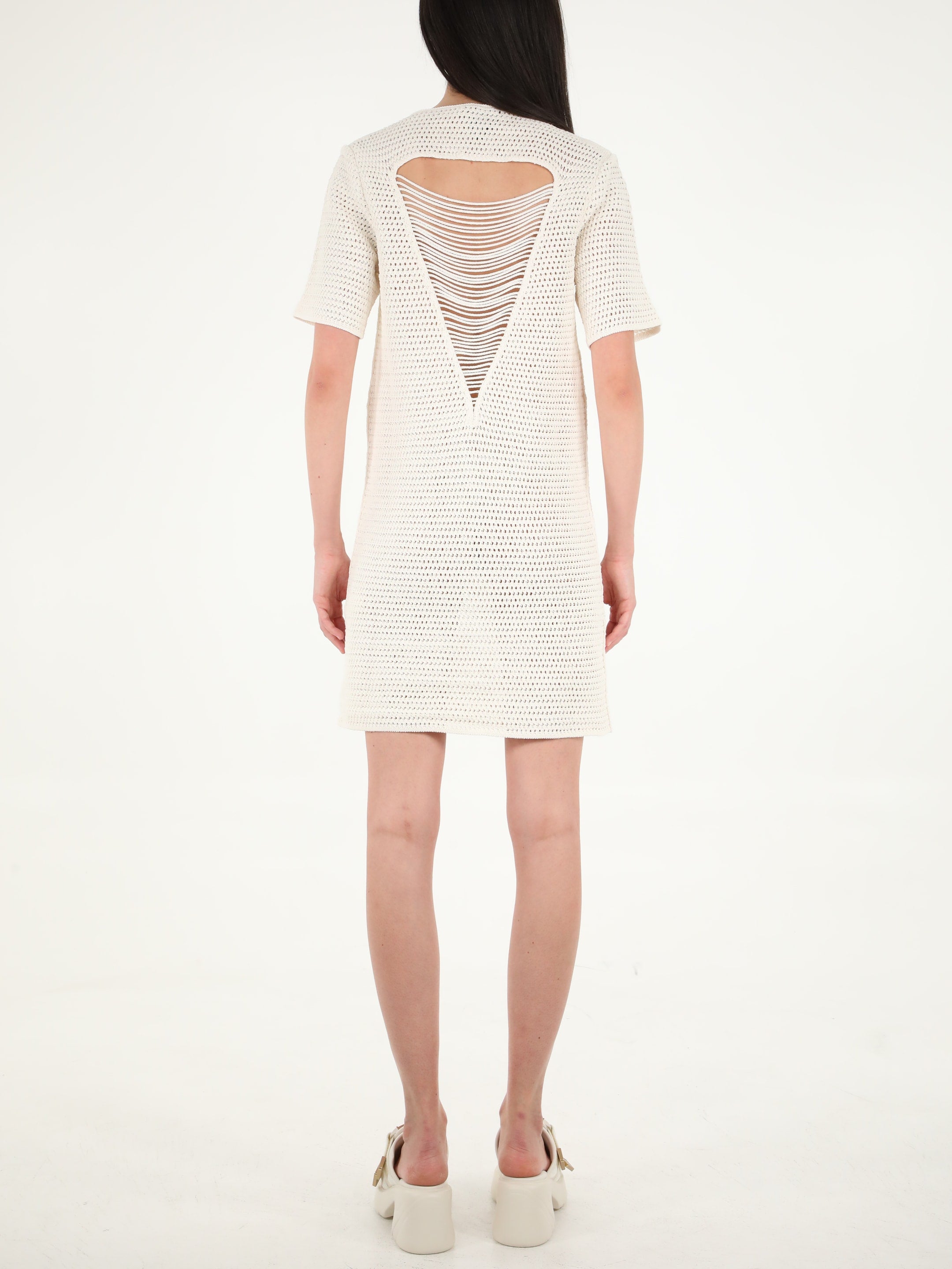 BOTTEGA VENETA M crochet white dress