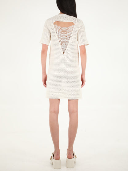 BOTTEGA VENETA M crochet white dress