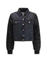 GANNI 36 black rigid denim jacket