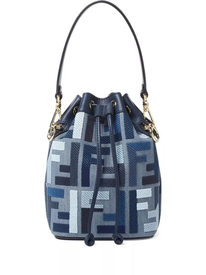 Fendi Ff Embroidery Mon Tresor Canvas Bucket Bag