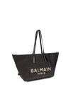track shoulder bag in leather and raffia