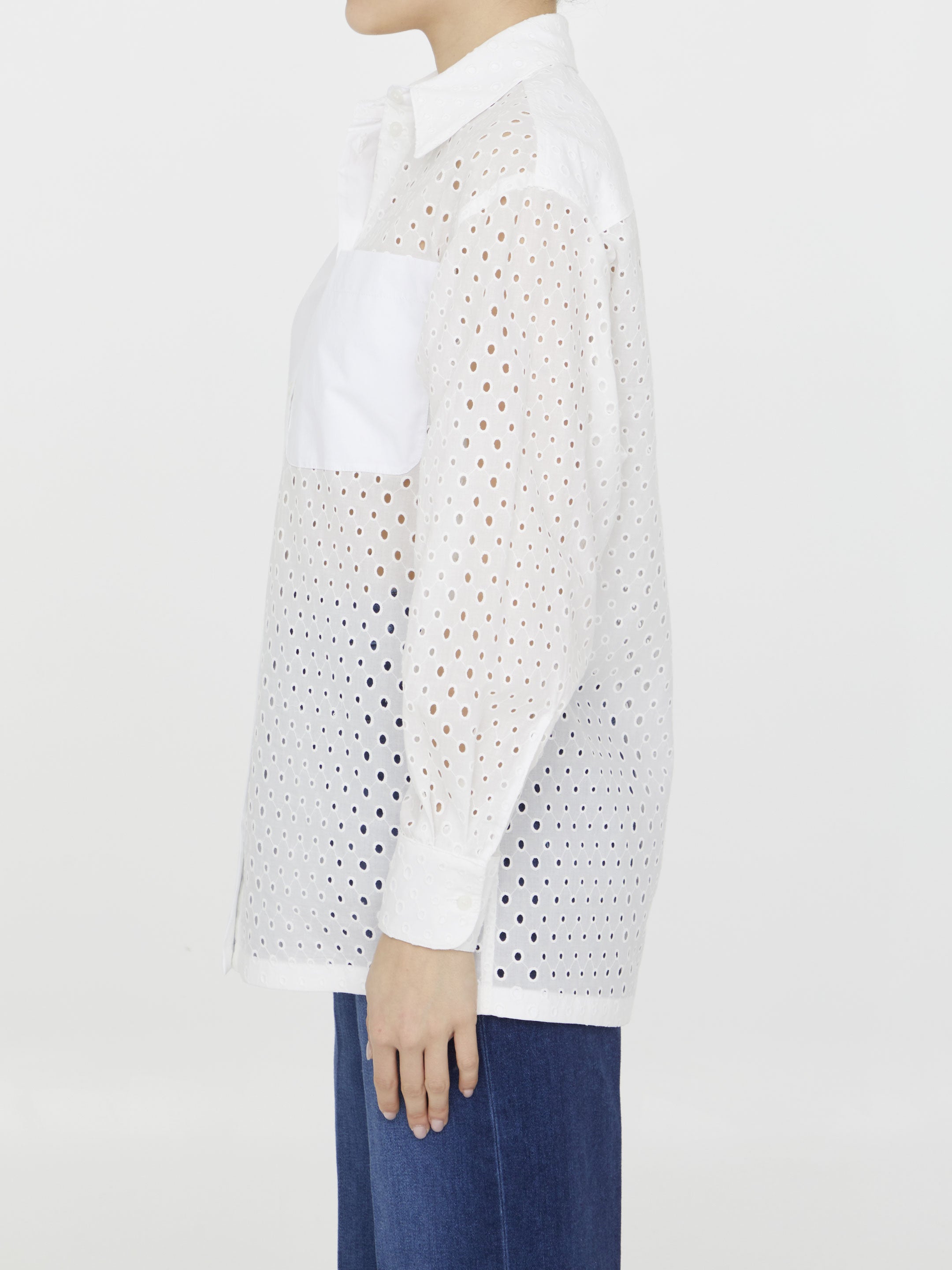 KENZO 34 broderie anglaise cotton shirt