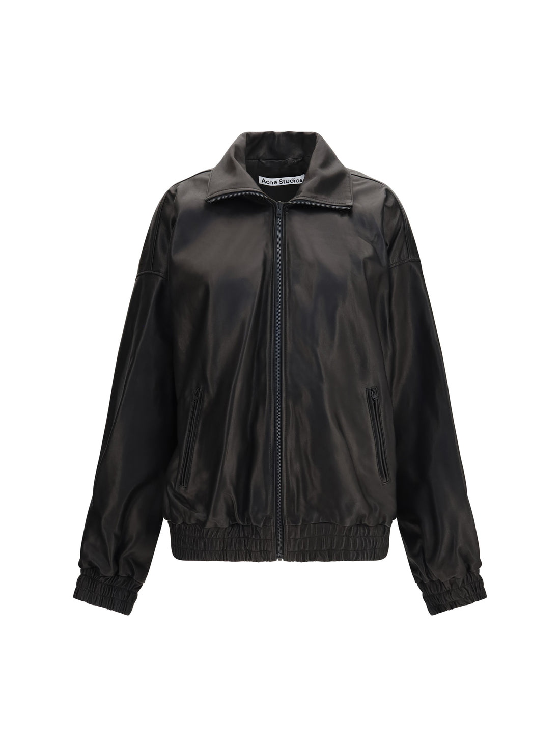 ACNE STUDIOS 36 leather jacket with high collar