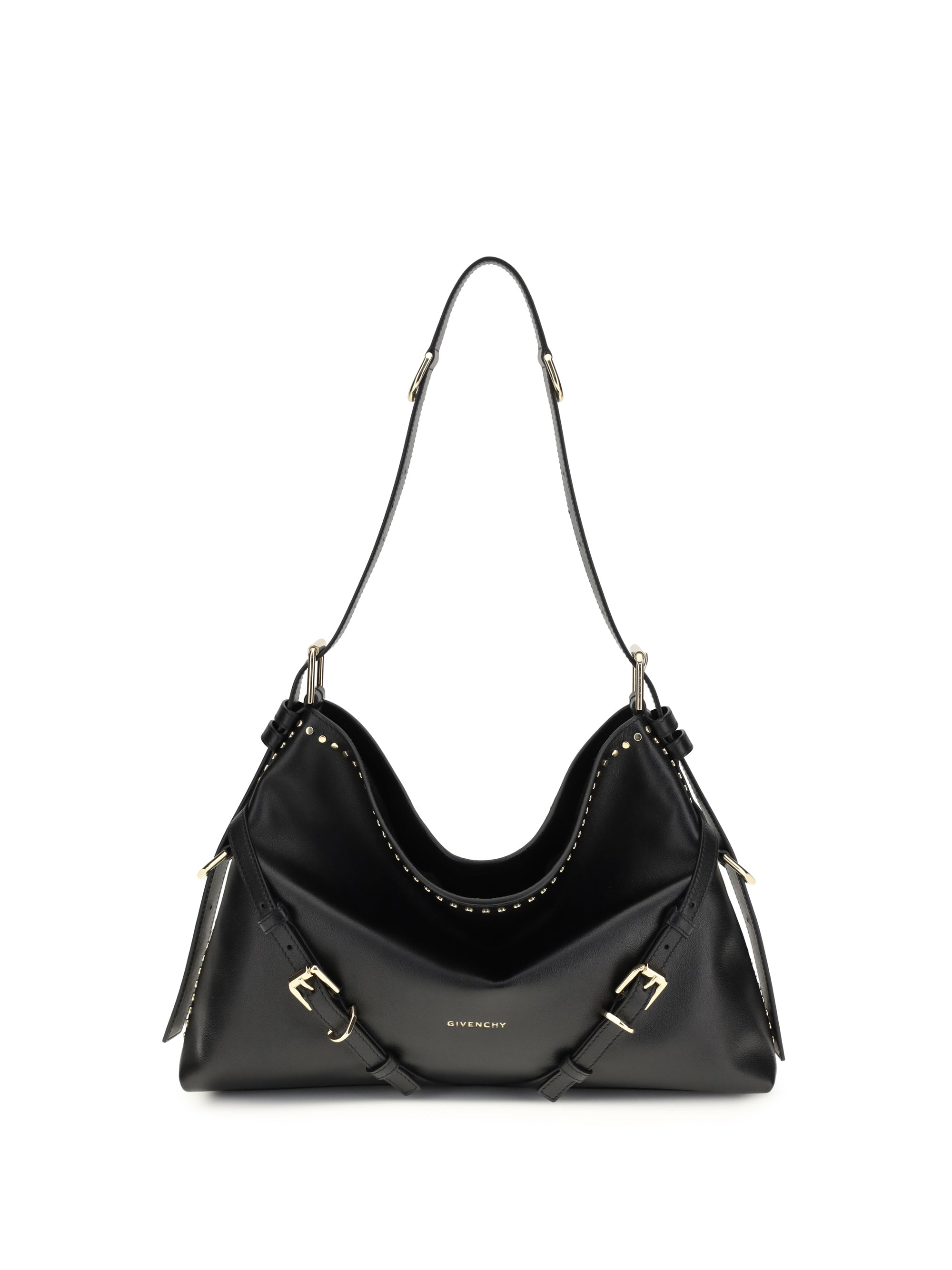 large voyou shoulder bag in shiny leather