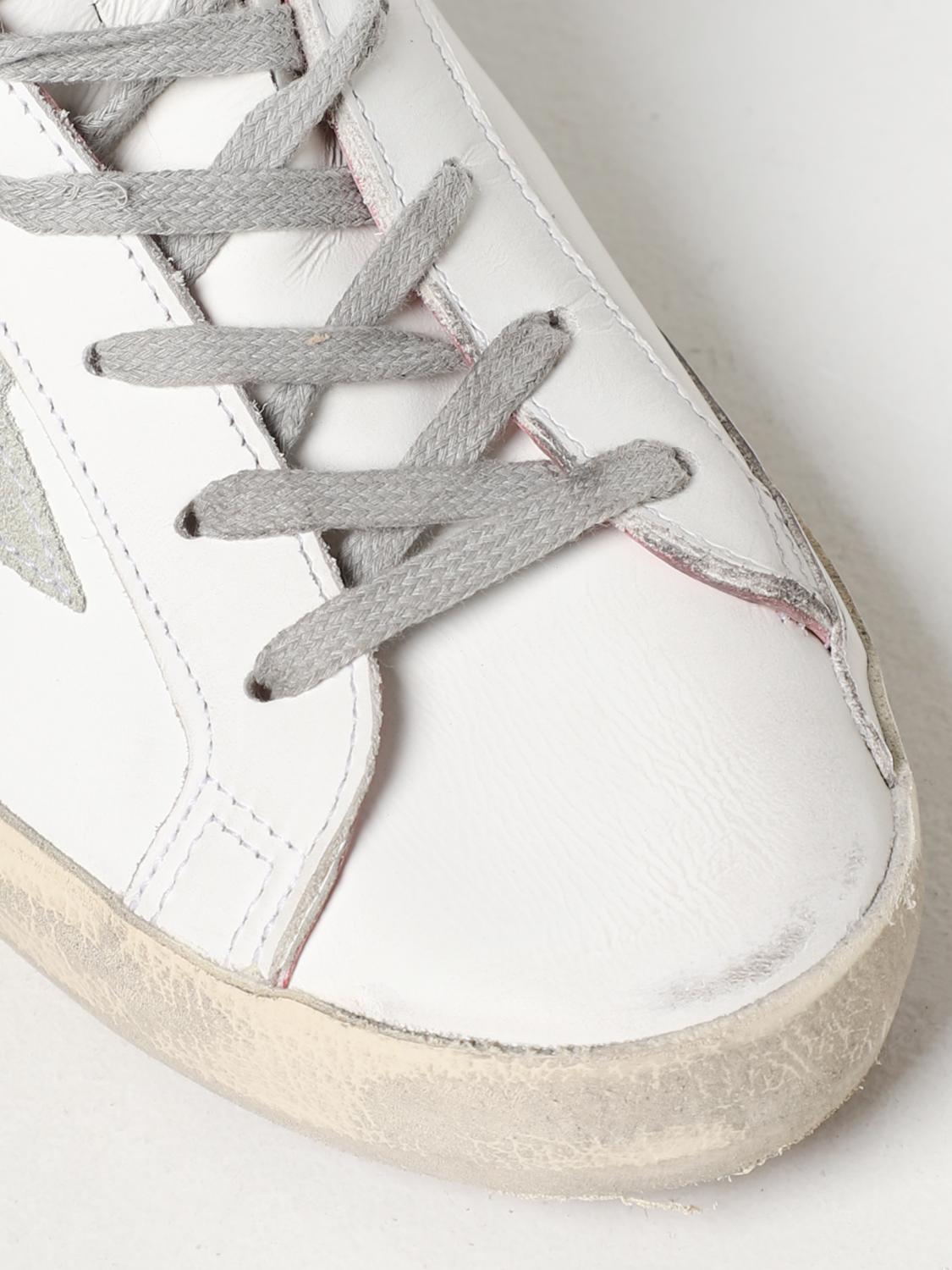 super-star classic distressed leather sneakers