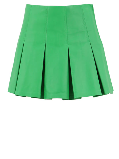 BOTTEGA VENETA 40 green leather skirt