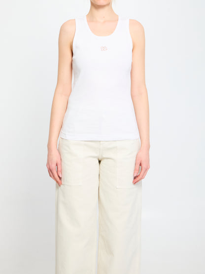 DOLCE&amp;GABBANA 38 ribbed tank top with dg 