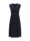 v-neck belted dress