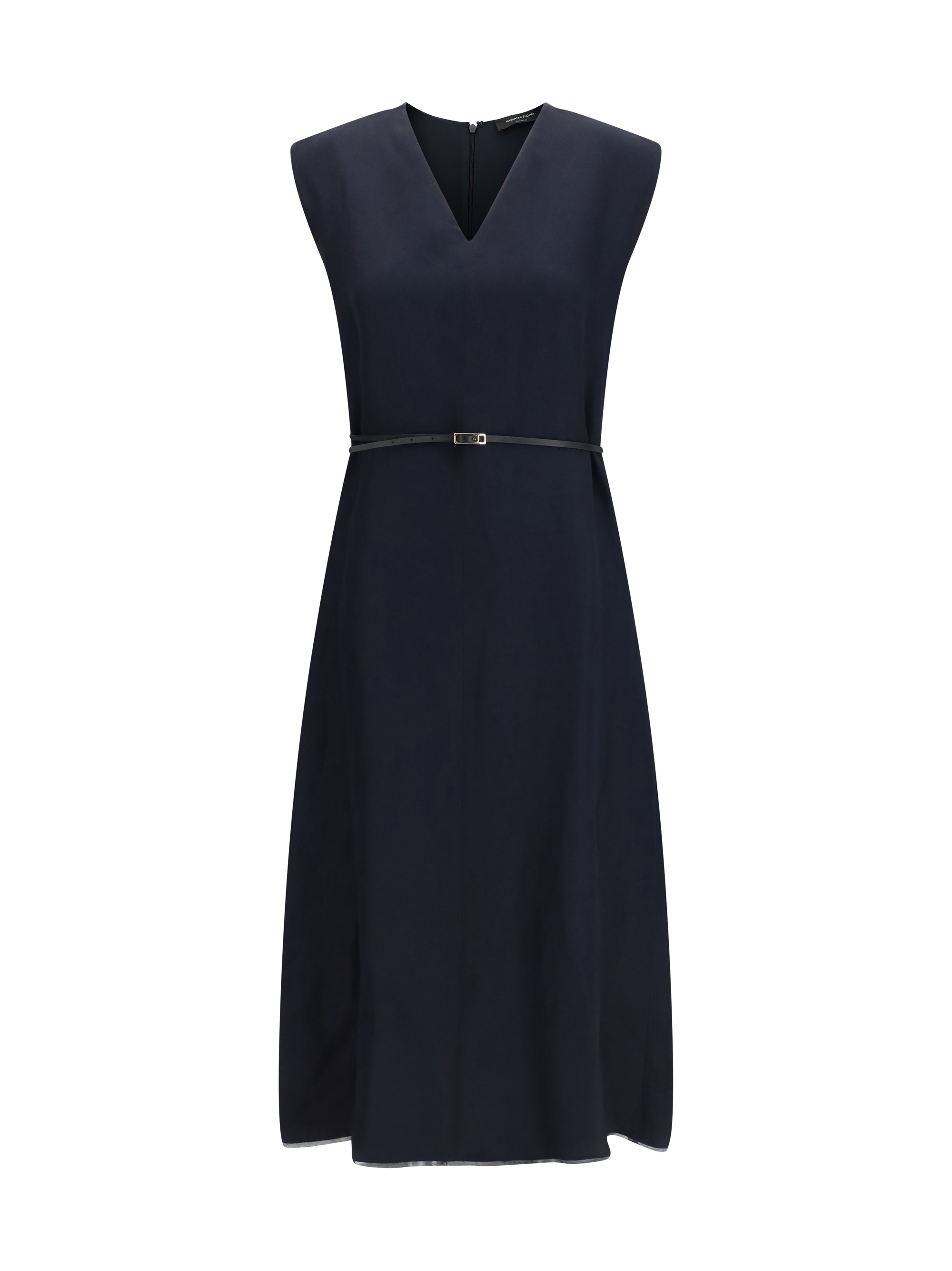 v-neck belted dress
