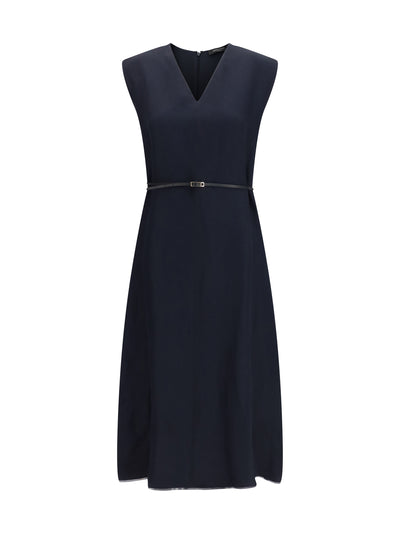 v-neck belted dress