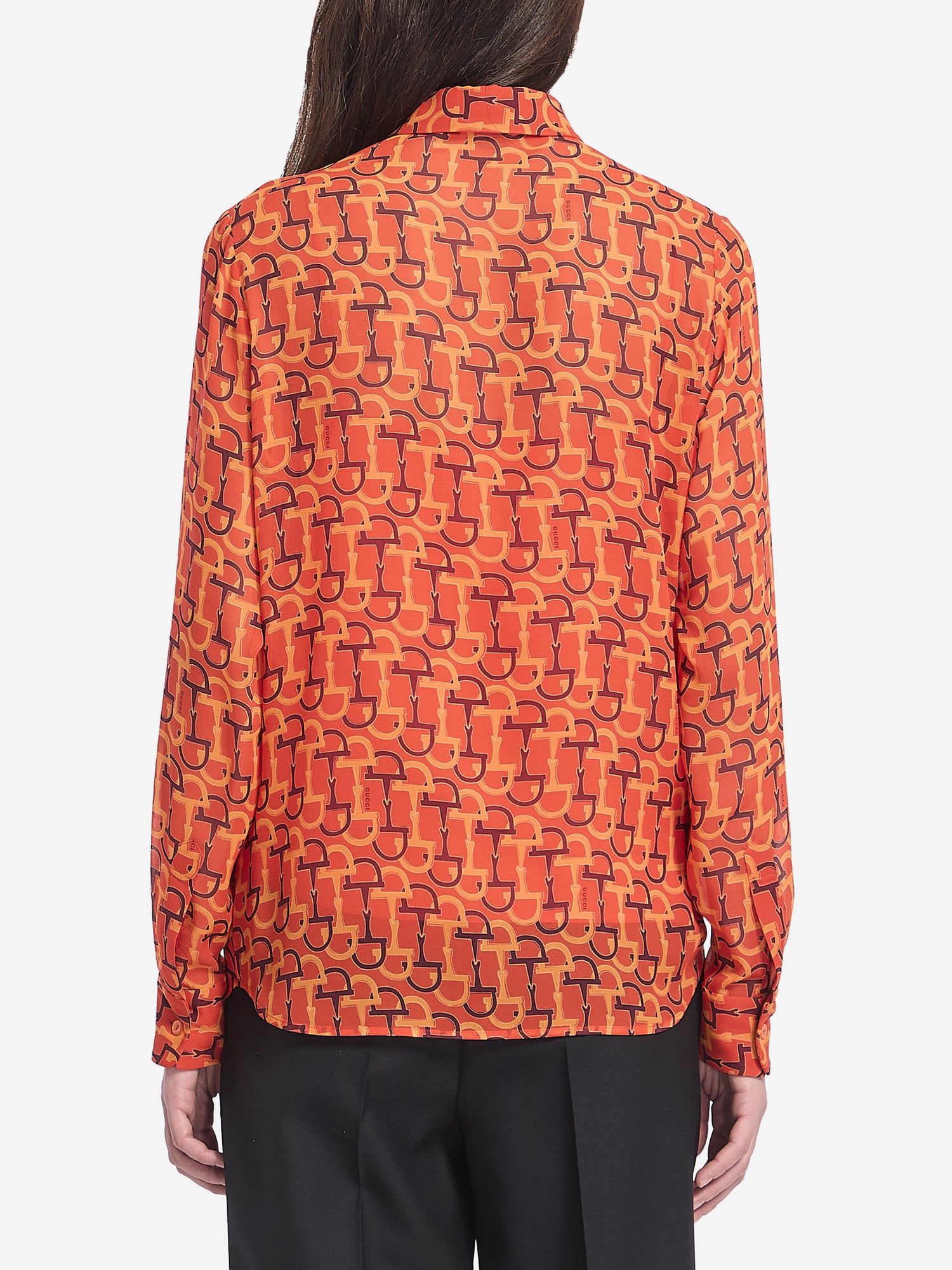 GUCCI 42 printed silk blouse