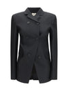 rolo double-breasted silk and wool blazer