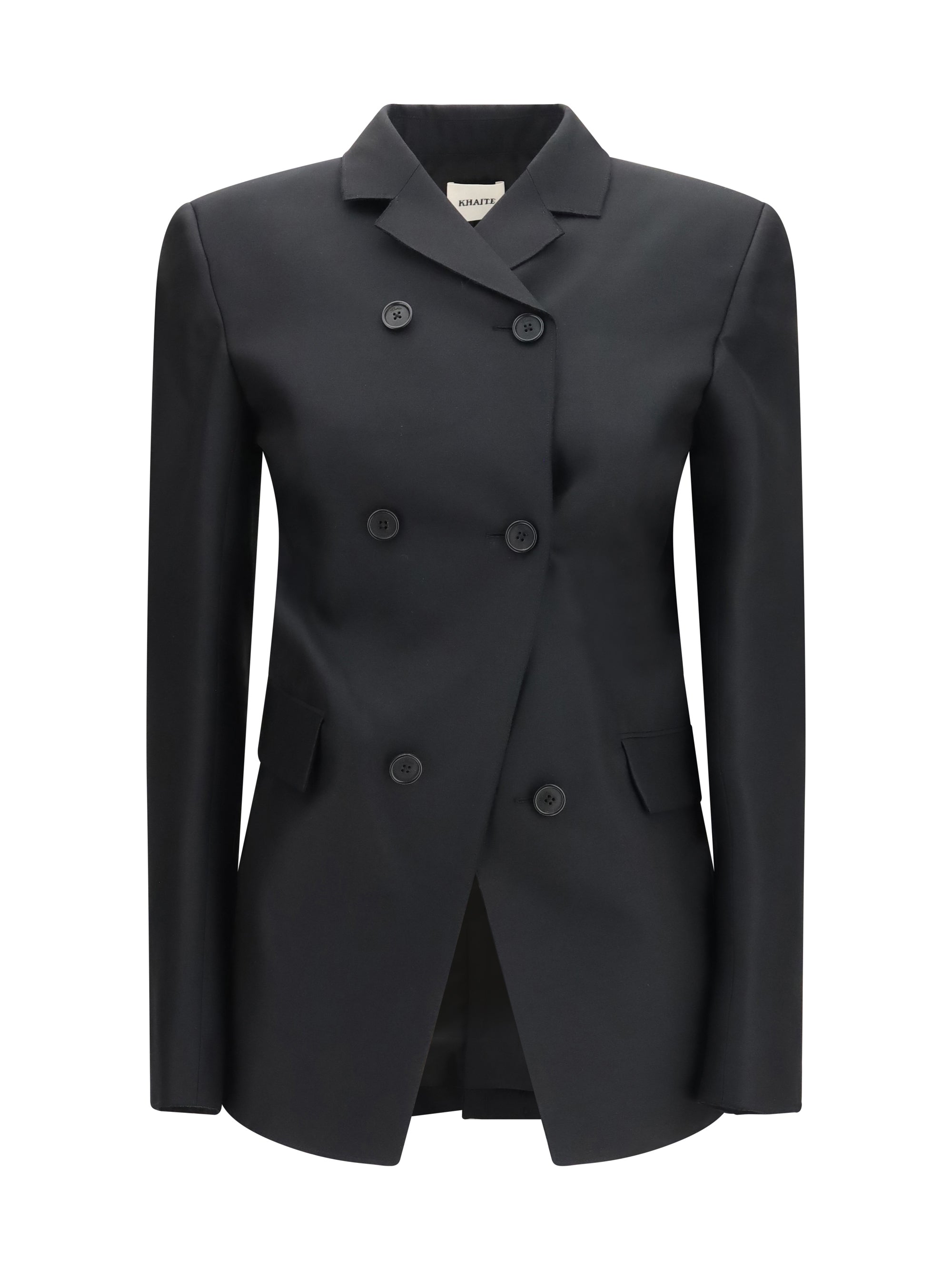 rolo double-breasted silk and wool blazer