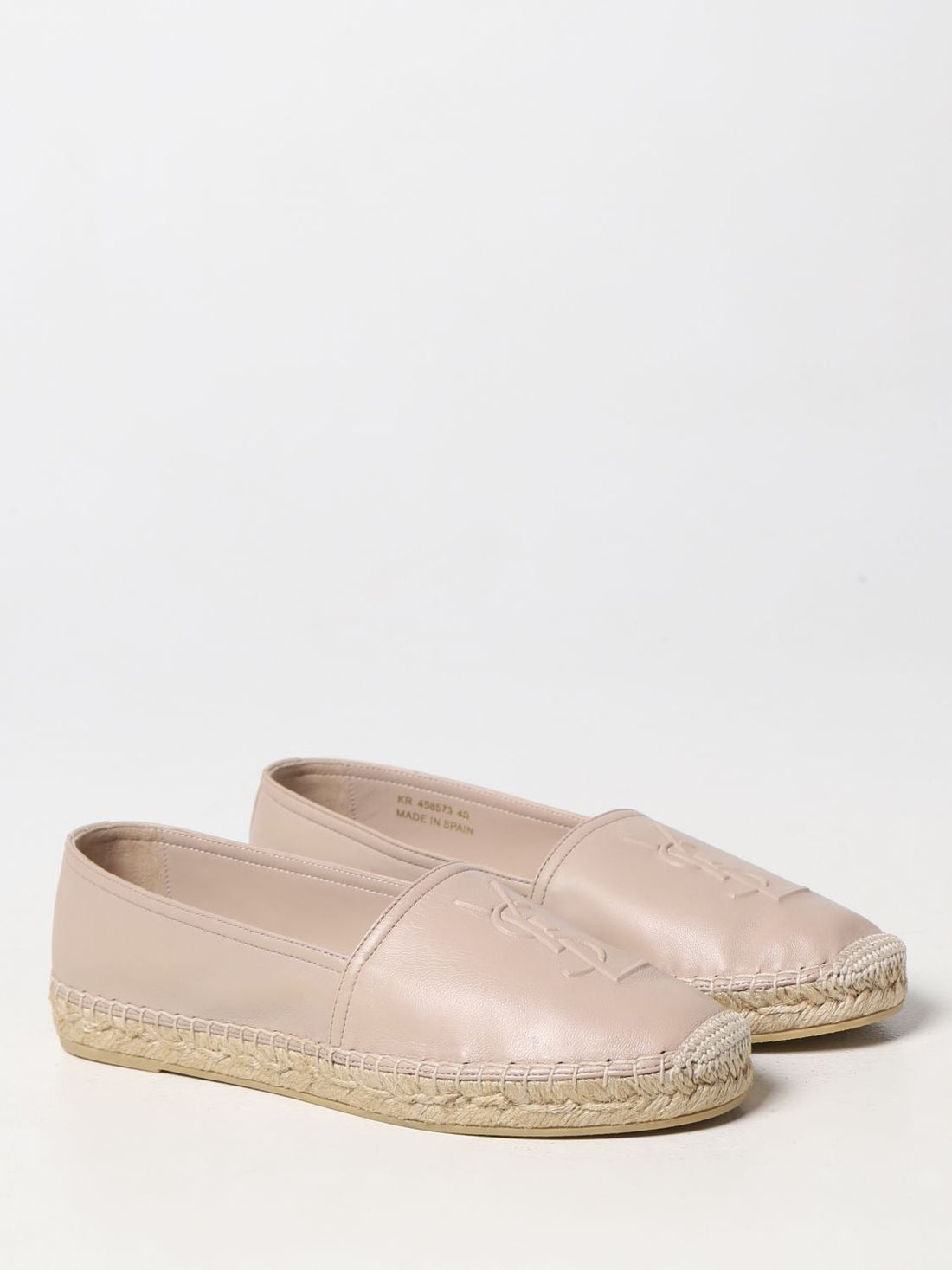 Flat Nude Leather Espadrilles