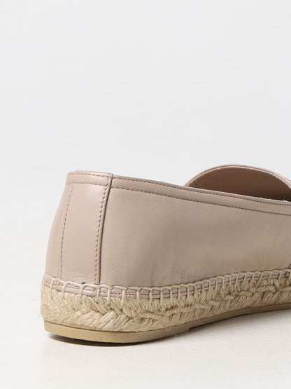 Flat Nude Leather Espadrilles