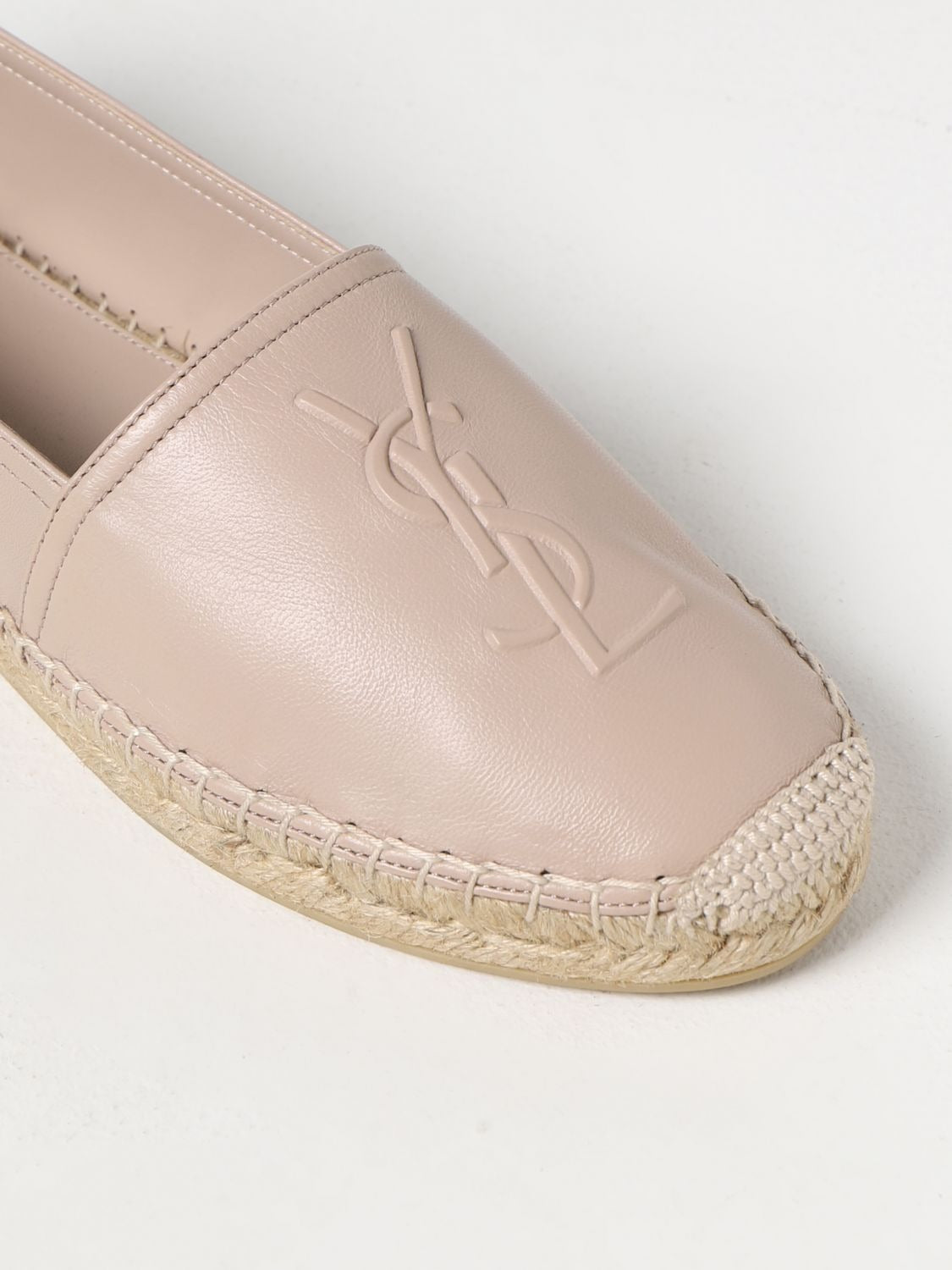 Flat Nude Leather Espadrilles