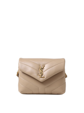 SAINT LAURENT Loulou Toy Beige Leather Shoulder Bag