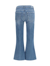 cropped flared jeans with raw hem