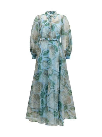 printed organza dress