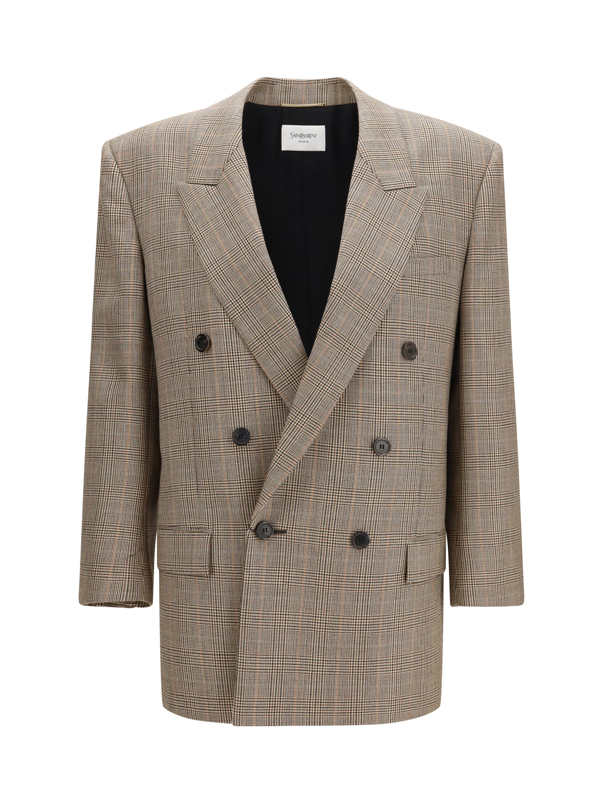 prince of wales houndstooth wool blazer