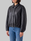 melis black leather jacket