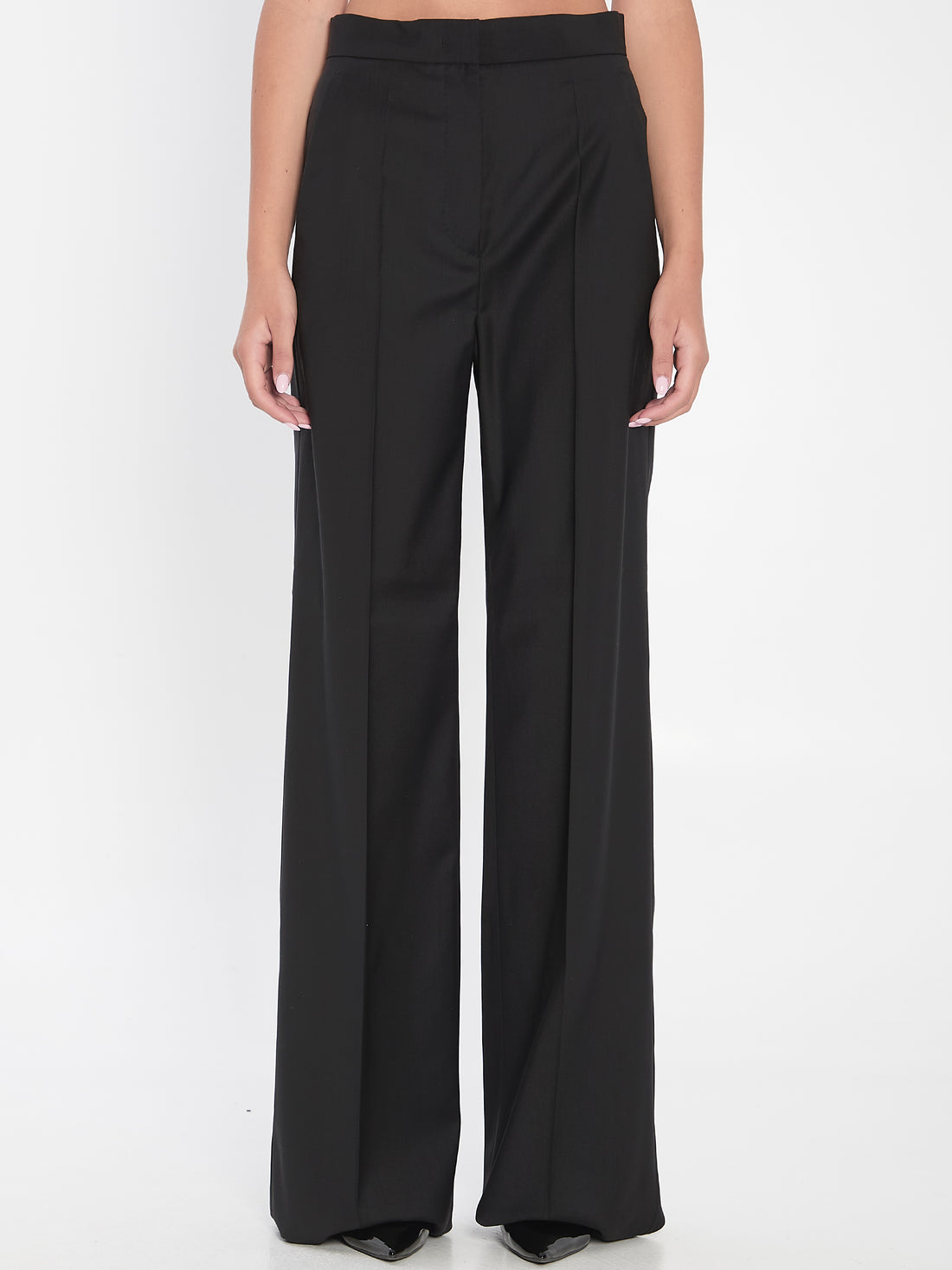 MAX MARA 40 straight-leg trousers in light wool