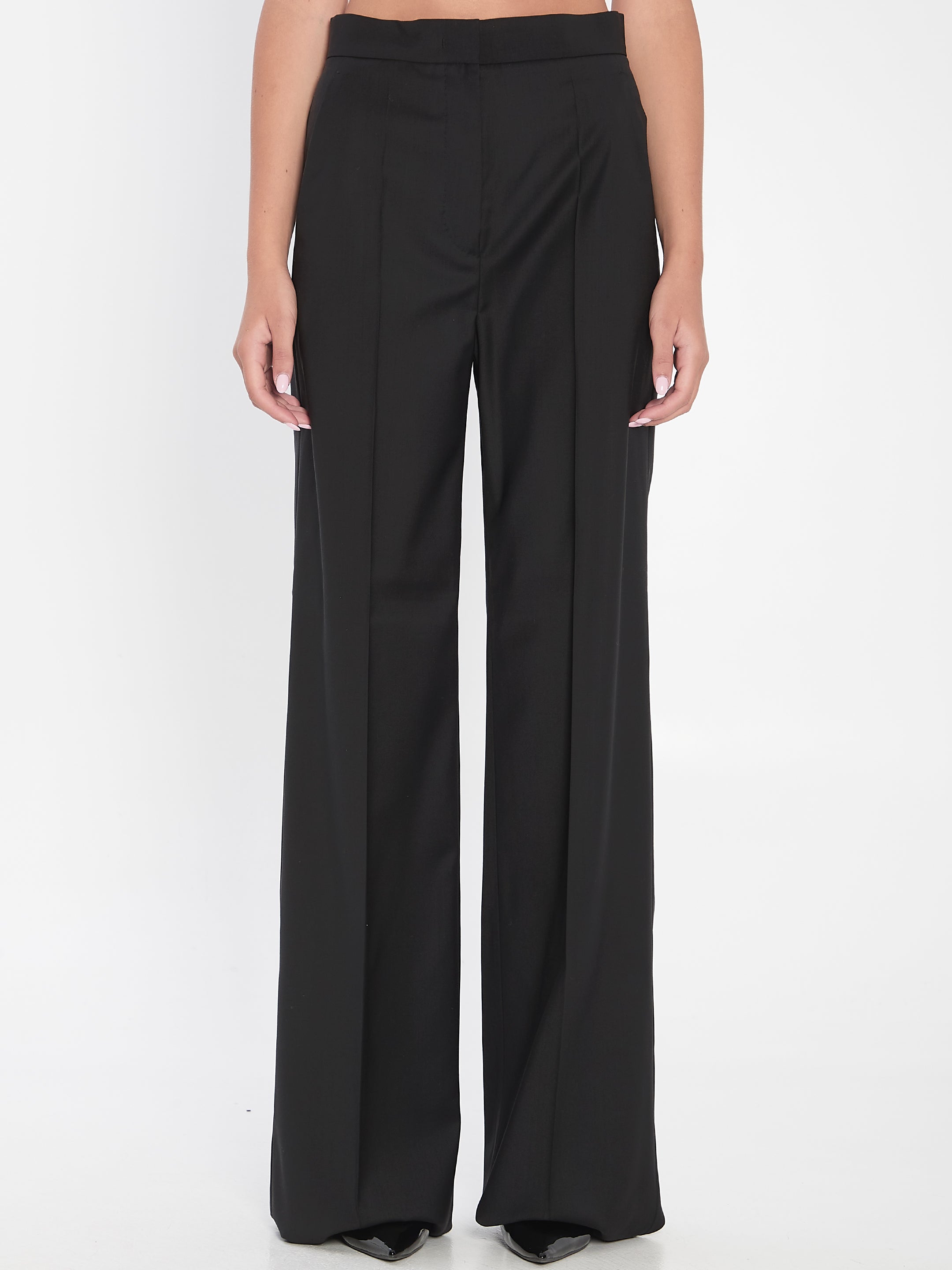 MAX MARA 40 straight-leg trousers in light wool