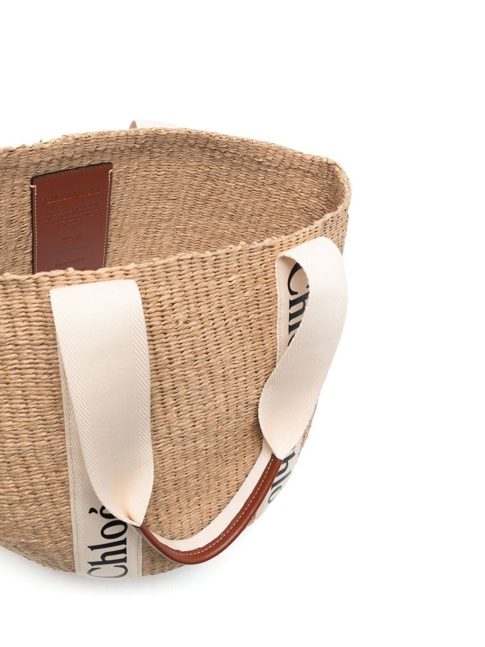 large woody basket bag in natural fibers