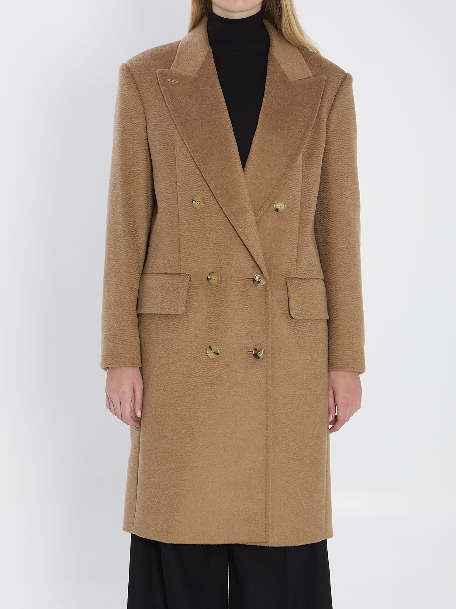 MAX MARA 40 double-breasted camel coat