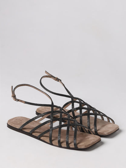 BRUNELLO CUCINELLI 36 sandal in leather with jewel
