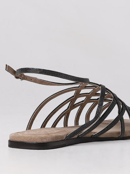 BRUNELLO CUCINELLI 36 sandal in leather with jewel